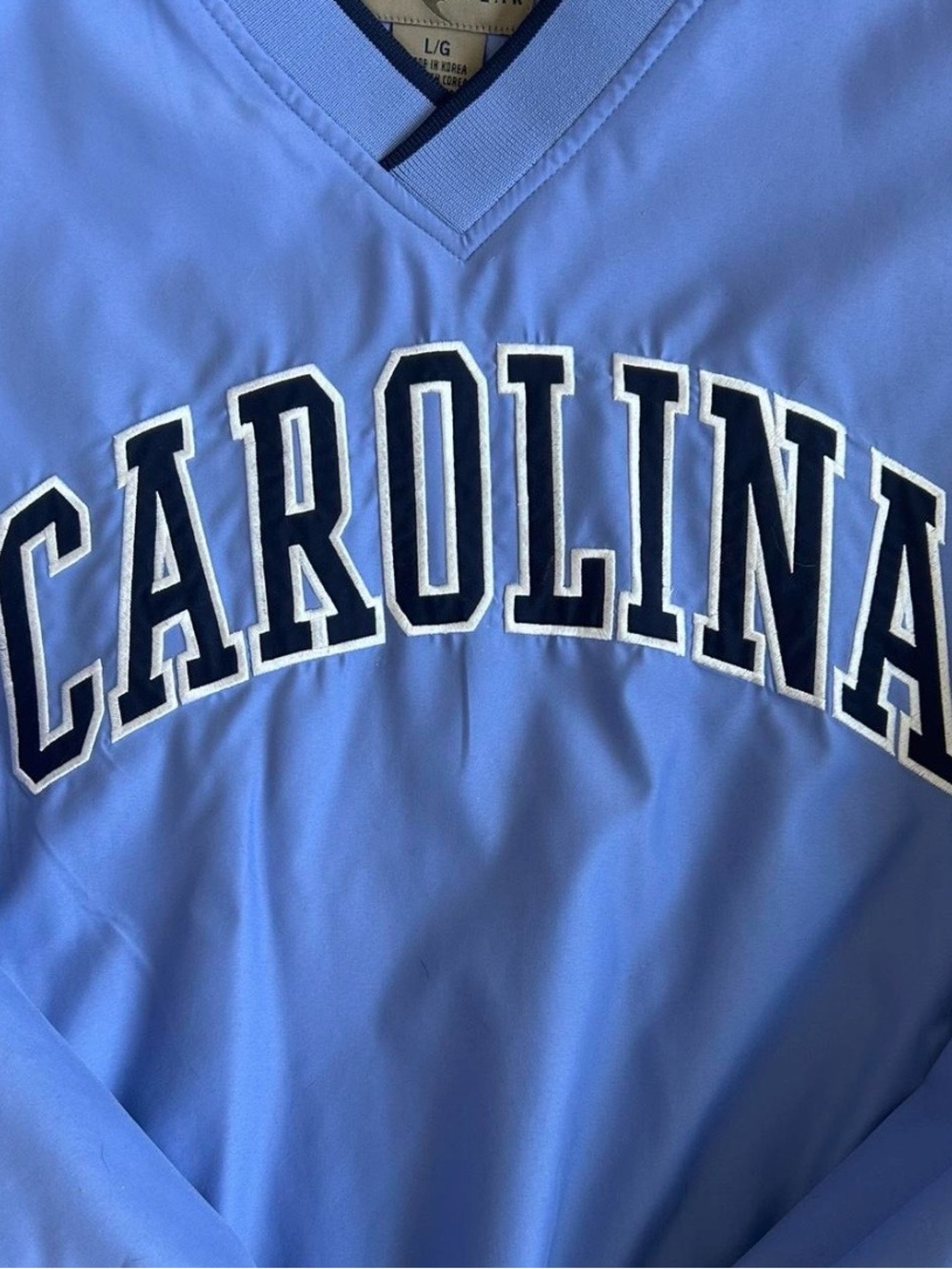 Vintage University of North Carolina Tar Heels Light Blue Windbreaker